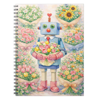 かわいいロボットの花ノート ノートブック