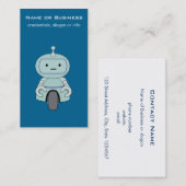 かわいいロボットイラストレーション 名刺 (正面/裏面)