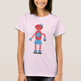 かわいいロボットカップルのワイシャツ(彼女の物) Tシャツ