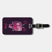 かわいいロボットグランジピンクの女の子 ラゲッジタグ (正面横)