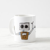 かわいいロボットコーヒーカップ コーヒーマグカップ (正面左)
