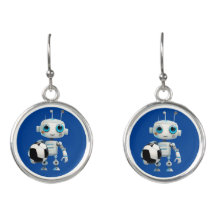 かわいいロボットサッカー選手ブルー