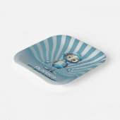 かわいいロボットテーマ第1誕生日パーティー ペーパープレート (傾斜あり)