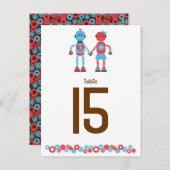 かわいいロボットテーマ結婚ズ ポストカード (正面/裏面)