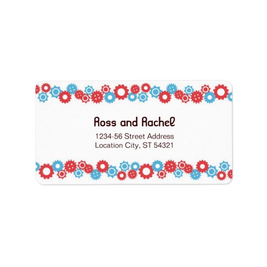 かわいいロボットテーマ結婚ズ ラベル (正面)