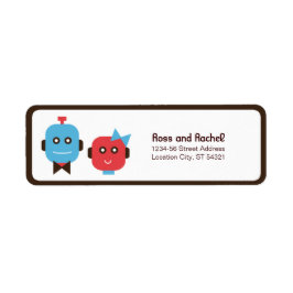 かわいいロボットテーマ結婚ズ ラベル