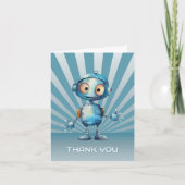 かわいいロボットテーマ誕生日ありがとう サンキューカード (正面)