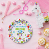 かわいいロボットテーマ誕生日パーティー ペーパープレート (パーティー)