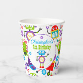 かわいいロボットテーマ誕生日パーティー 紙コップ (裏面)