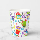 かわいいロボットテーマ誕生日パーティー 紙コップ (左)