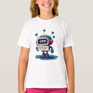 かわいいロボットハグ私の文字、ハート、友情、おもしろい Tシャツ