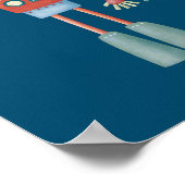 かわいいロボットパーソナライズされたポスター ポスター (角)