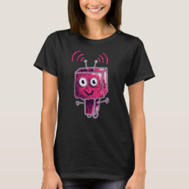 かわいいロボットピンクかわいいグランジキャラクター Tシャツ