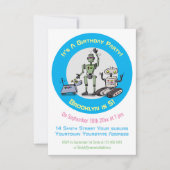 かわいいロボット三色漫画への招待を喜ぶ 招待状 (正面)