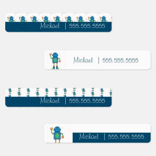 かわいいロボット学校給食名番号ラベル ラベル (グループ)