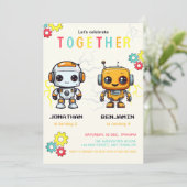 かわいいロボット少年たち共同誕生日 招待状 (スタンド正面)