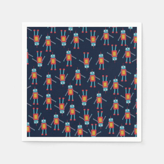 かわいいロボット紙ナプキンス スタンダードカクテルナプキン (正面)