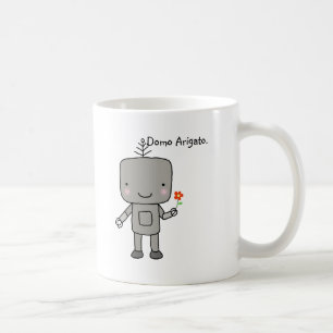 かわいいロボット花のスマイルはDomo Arigato感謝していしています コーヒーマグカップ
