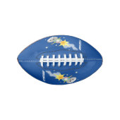 かわいいロボット飛んでいるの宇宙漫画イラストレーション アメリカンフットボール (正面)