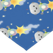 かわいいロボット飛んでいるの宇宙漫画イラストレーション ショートテーブルランナー (コーナー)