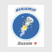 かわいいロボット飛んでいるの宇宙漫画イラストレーション シール (シート)