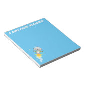 かわいいロボット飛んでいるの宇宙漫画イラストレーション ノートパッド (アングル)