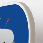 かわいいロボット飛んでいるの宇宙漫画イラストレーション ピックルボールラケット (左詳細)