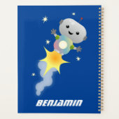 かわいいロボット飛んでいるの宇宙漫画イラストレーション プランナー手帳 (裏面)