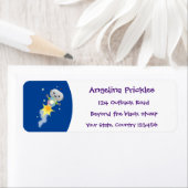 かわいいロボット飛んでいるの宇宙漫画イラストレーション ラベル (インサイチュ)