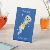 かわいいロボット飛んでいるの宇宙漫画イラストレーション 台座サイン (インサイチュ)