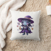 かわいいロボット魔女ガールかわいい魔法のテックデコール クッション (ブランケット)