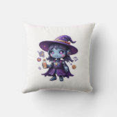 かわいいロボット魔女ガールかわいい魔法のテックデコール クッション (裏面)