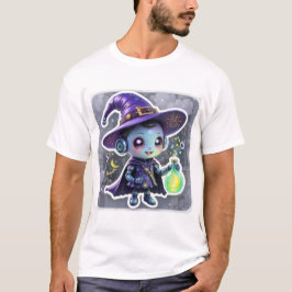 かわいいロボット魔女ハロウィーンTシャツ – かわいいSf Tシャツ