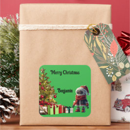 かわいいロボット クリスマス ホリデー ステッカー