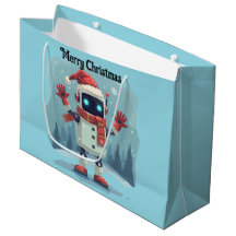 かわいいロボット クリスマス ホリデー テック ギフトバッグ