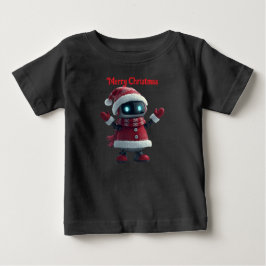 かわいいロボット クリスマス ホリデー テックTシャツ ベビーTシャツ