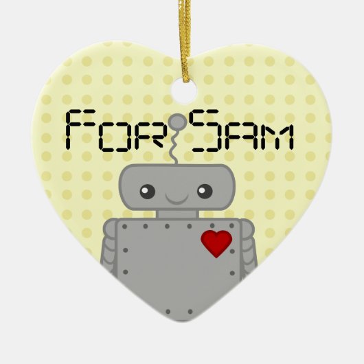 かわいいロボット セラミックオーナメント (正面)