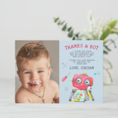 かわいいロボット | フラットありがとうフォトカード サンキューカード (スタンド正面)