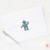 かわいいロボット ラウンドシール (封筒)