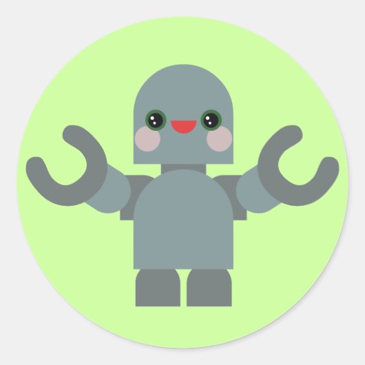 かわいいロボット ラウンドシール (正面)