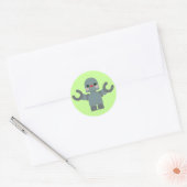 かわいいロボット ラウンドシール (封筒)
