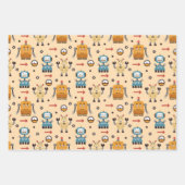 かわいいロボット ラッピングペーパーシート (正面3)