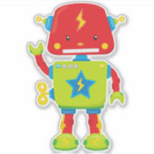 かわいいロボット、ロボおもしろいット、ロボカラフルット、ロボット シール (正面)