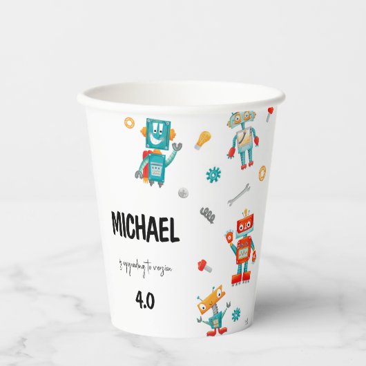 かわいいロボット 紙コップ (正面)