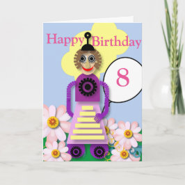 かわいいロボット 編集可能な子供の誕生日カード   カード