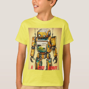 「かわいいロボット – TechTよくはしゃぐデザイン Tシャツ