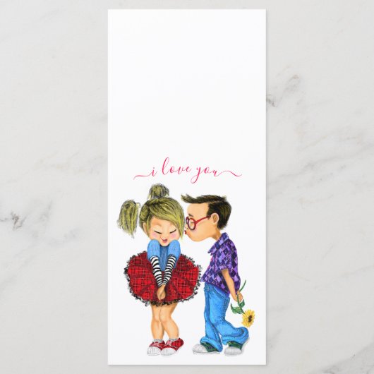 かわいいロマンチックなカップルの愛 – キス – 私はあなたを愛している メニュー (裏面)