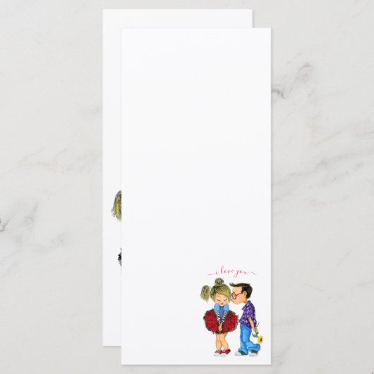 かわいいロマンチックなカップルの愛 – キス – 私はあなたを愛している メニュー (正面/裏面)