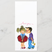 かわいいロマンチックなカップル愛 - キス - 愛してる メニュー (裏面)