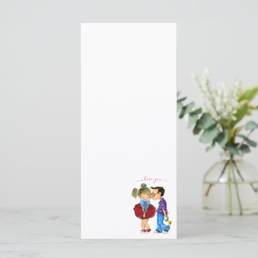 かわいいロマンチックなカップル愛 - キス - 愛してる メニュー (スタンド正面)